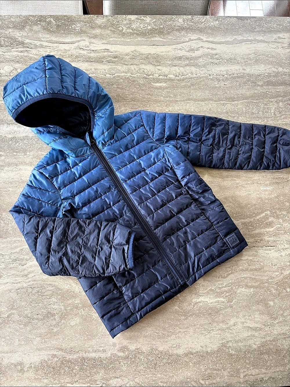 Gap Kids Puffer Jacket Boys XS Blue Puffer Jacket Like New